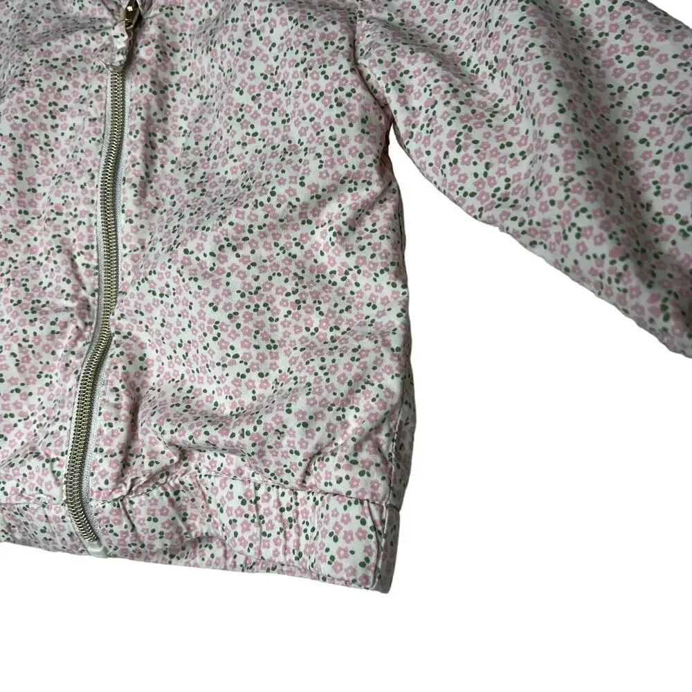 H&M ivory white pink ditsy floral print jacket full zip